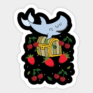 strawberry shark Treasure Sticker